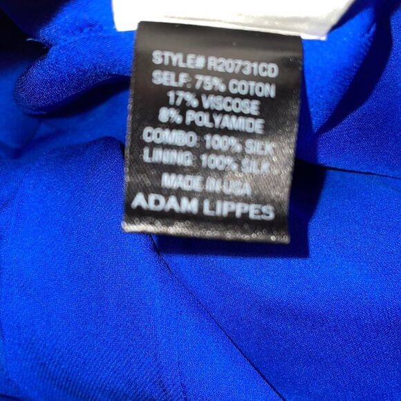 NWT ADAM LIPPES Cobalt Blue SEAMED Corded LACE Flare COCKTAIL Mini DRESS US 12 - Picture 11 of 12